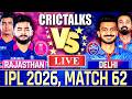🔴 Live: RR vs DC, IPL 2026, Cricket Live Match Today, Live Cricket Score Commentary - 10 Over