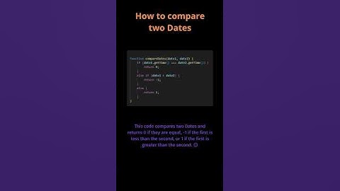 How to compare two dates #shorts #javascript