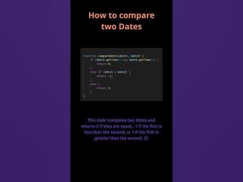 How to compare two dates #shorts #javascript - YouTube