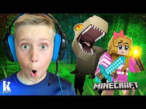 Escape Jurassic Island in MINECRAFT: Jurassic WORLD (Story!!!) K-CITY GAMING