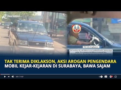 Viral Tak Terima Diklakson, Aksi Arogan Pengendara Mobil Kejar-kejaran di  Surabaya, Bawa Sajam