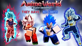Goku And Vegeta Have No Limits In Anime World Tower Defense