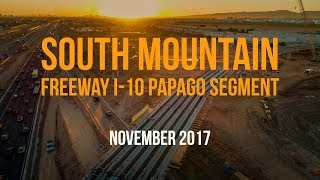 South Mountain Freeway Progress Drone Flyover - I-10 Papago Segment - November 2017