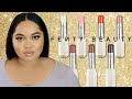 Fenty Beauty Slip Shine Sheer Shiny Lipstick Review + Demo