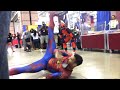 Stunning spiderman vs deadpool breakdancing battle