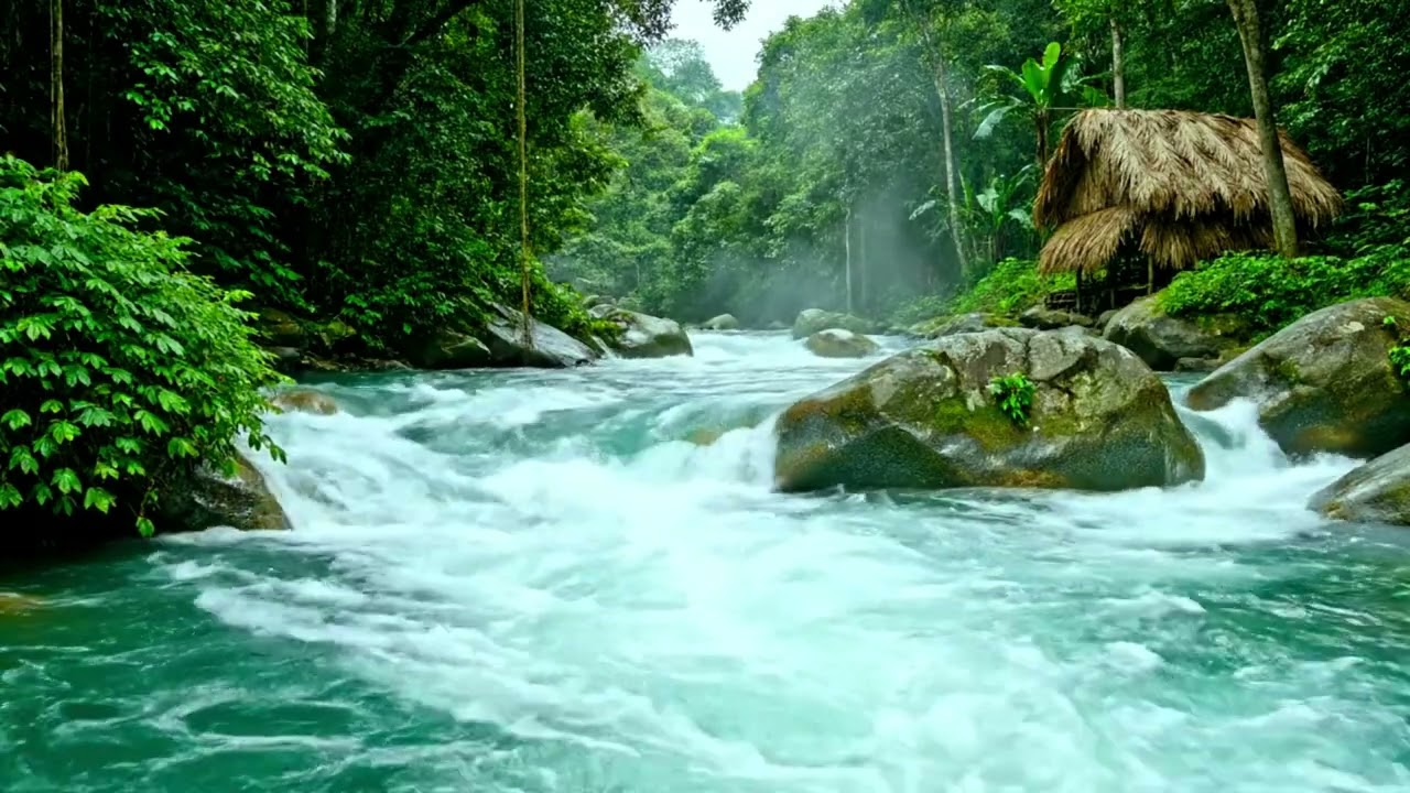 Relaxing  Sleep without music Soothing sounds of calming forest water
