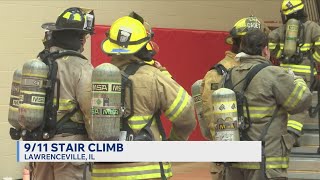 Local students suit up for 9/11 stair climb