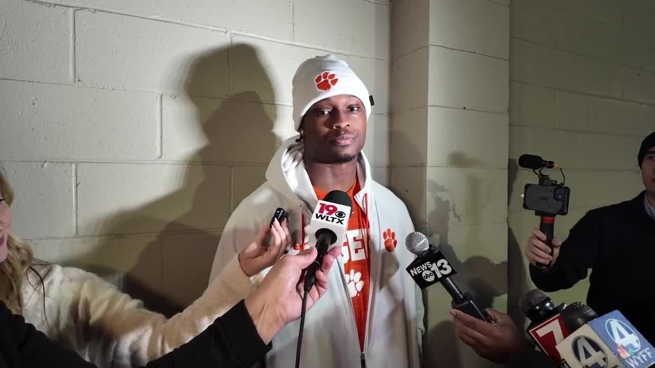 Clemson running back Adam Randall postgame following Palmetto Bowl win