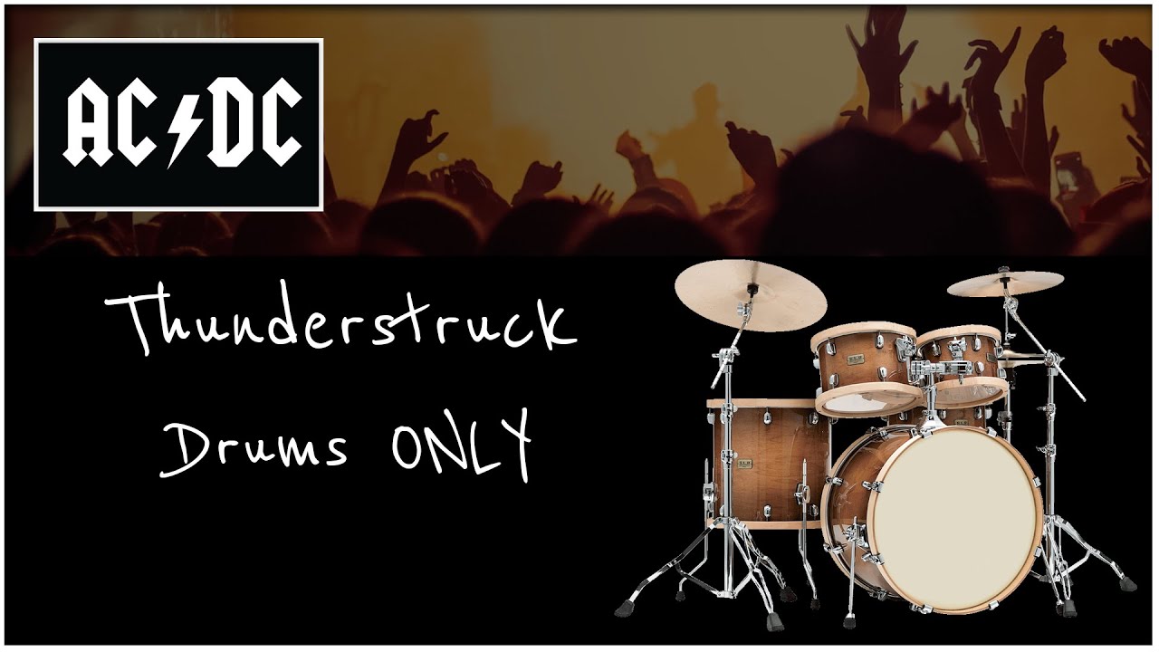 AC/DC's 'Thunderstruck' DrumsOnly Cover for Guitar & Bass PlayAlong