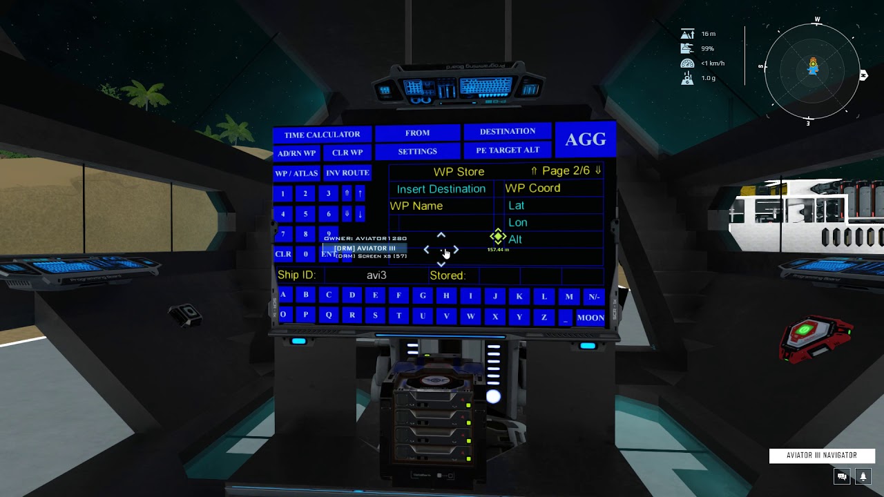 Dual Universe - Aviator1280 HUD (Storing Coordinates 1st method)