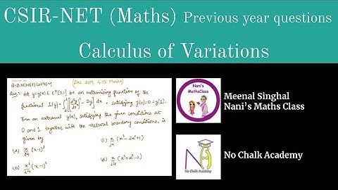 Calculus of Variation (Higher order derivatives) Question UGC NET (Q.ID.M(NET)CoV46M)