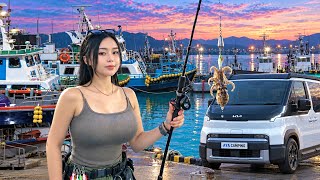 🚗 PV5 Car Camping & Boat Fishing 🎣 Non-stop bites! Camping ASMR