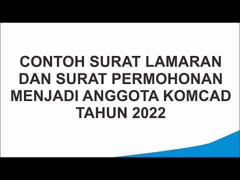 CONTOH SURAT PERMOHONAN DAN SURAT LAMARAN MENJADI ANGGOTA KOMPONEN CADANGAN TA 2022