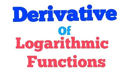 Derivative:-Derivative of Logarithmic Function.12th Maths, HSC /CBSE, Diploma Maths