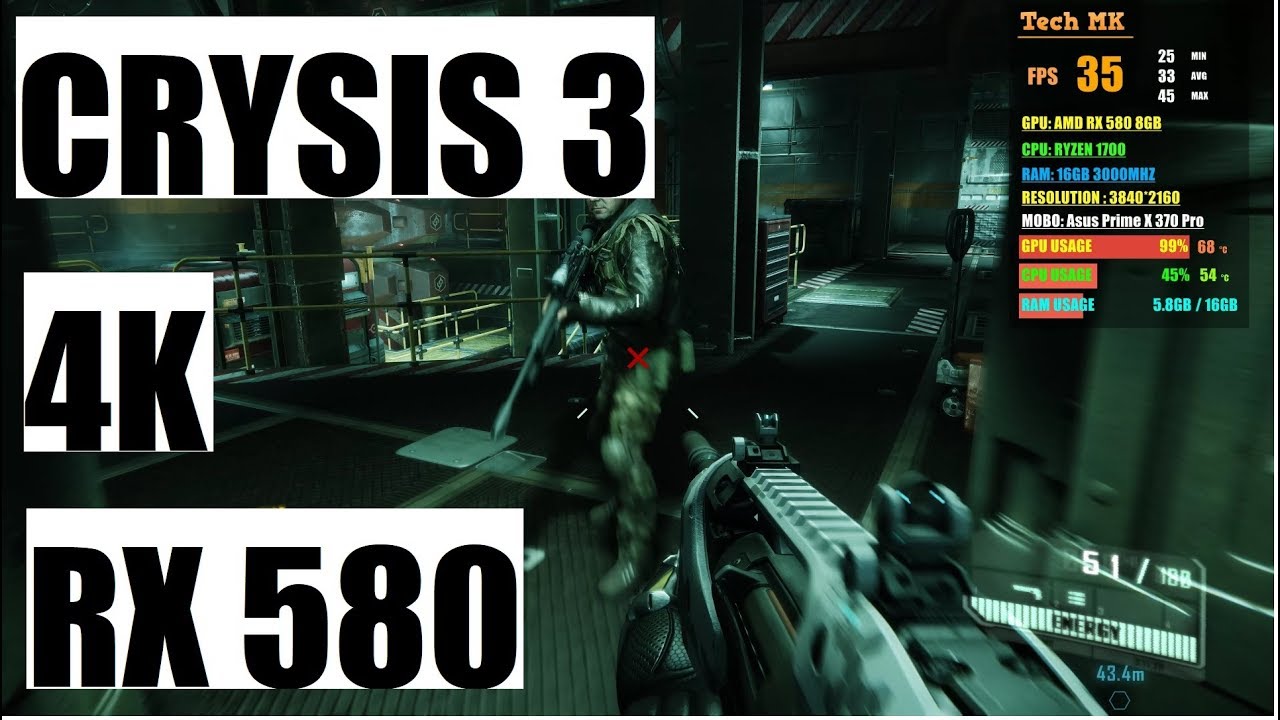 RX 580 8GB | Crysis 3 | 4K HIGH SETTINGS