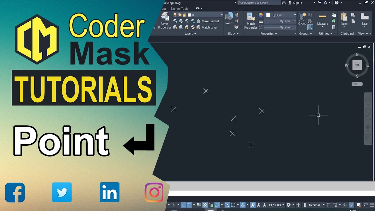 AutoCAD Tutorial [Part 12] - Point (Multiple Points) | How to use Point ...