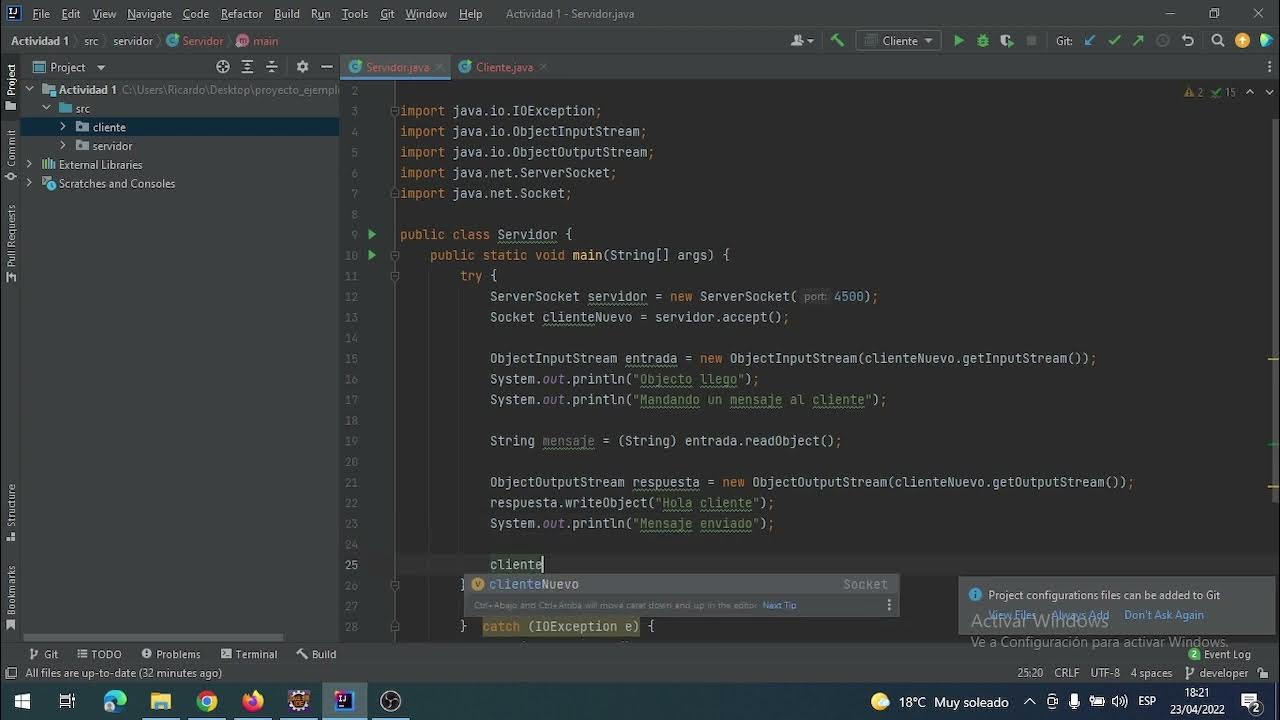 Java Sockets - Actividad virtual 1 - YouTube