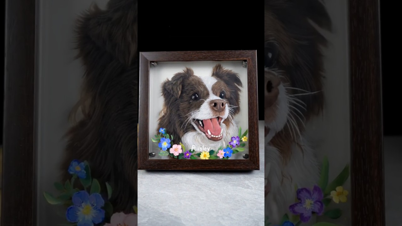 3D Pet Portraits,Elegant Cavalier King Charles Spaniel in 3D Art 