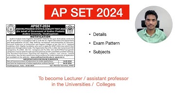 AP SET 2024 | Notification details | Exam Pattern | Eligibility | State Eligibility Test |