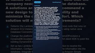 A company is designing an application | AWS SAA-C03 #Shorts