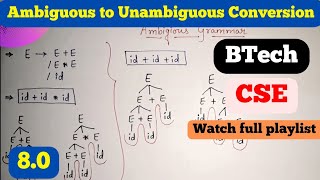 8 Ambiguous Grammar to Unambiguous Conversion // Ambiguity and how to remove it // ,#btech ,#mtech