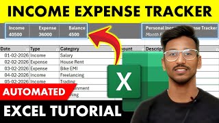 Automated Income and Expense Tracker in Excel | Excel 2026