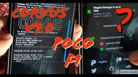 CORVUS 9.0 ENDGAME OFFICIAL ROM INSTALLTION  || HOW TO PASS MAGISK SAFETYNET CHECK 2020 FOR POCO F1