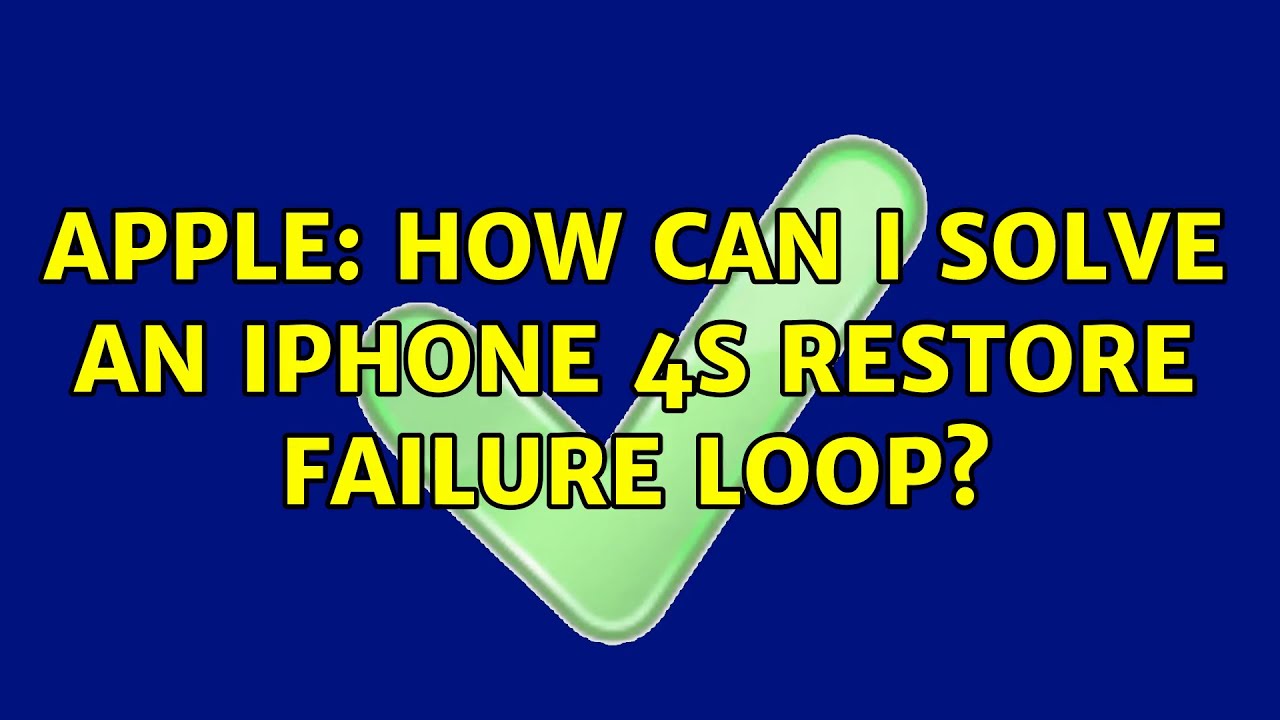 Apple: How can I solve an iPhone 4S restore failure loop? - YouTube