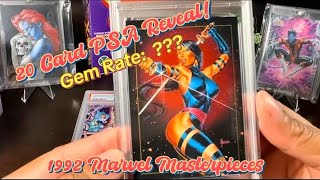 20 Card PSA Reveal from the classic 1992 Marvel Masterpieces! What’s my GEM rate??