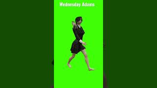 Футаж Wednesday Adams на зеленом фоне