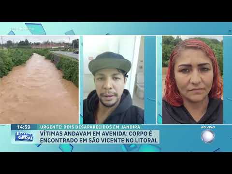 Equipes buscam dois desaparecidos após enchente em Jandira SP