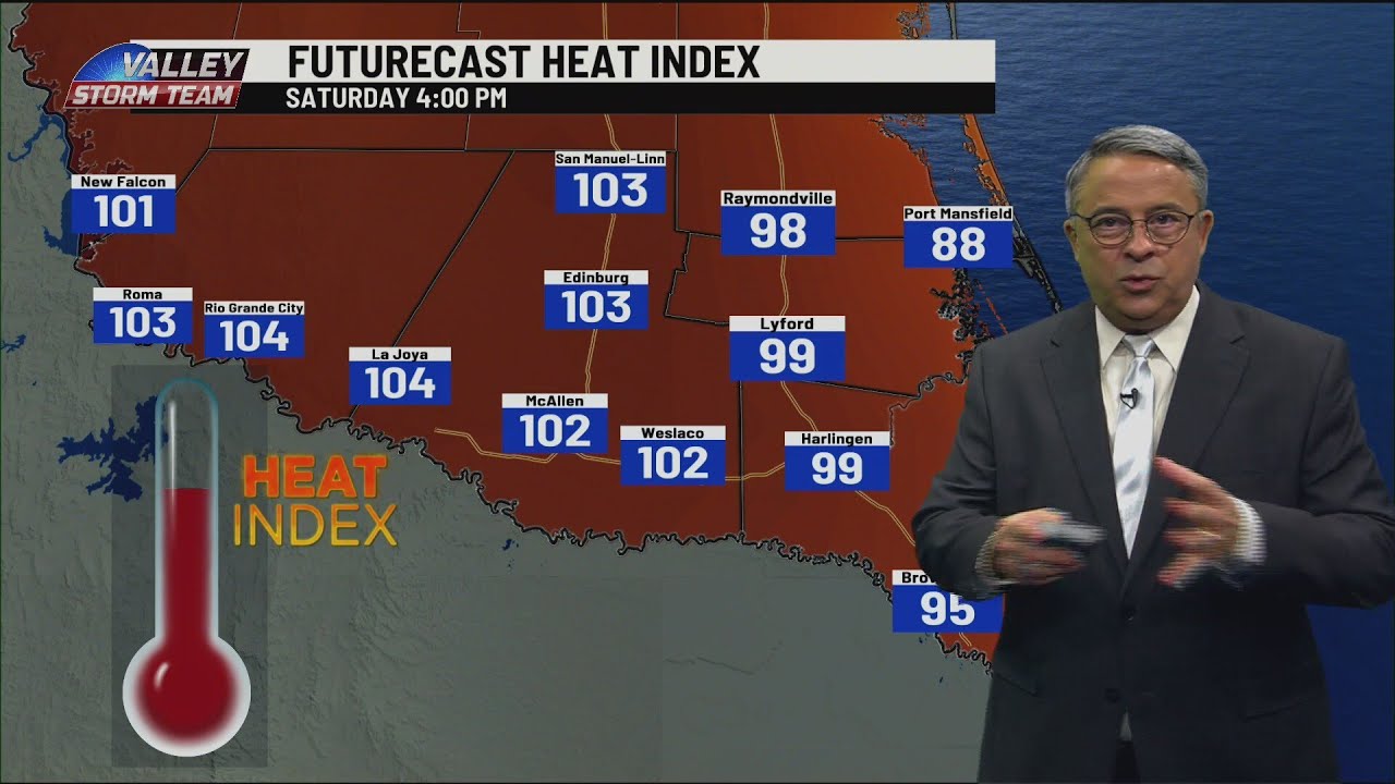 Triple digit heat index in the weekend futurecast - YouTube