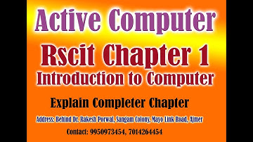 Rscit Chapter 1 Introduction to Computer Full Describe