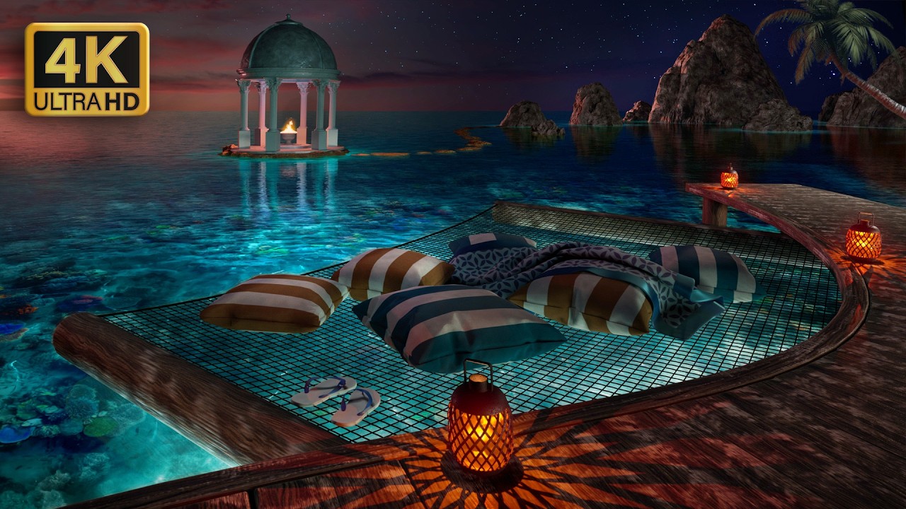 Mediterranean Evening Ambience - Chill out over the sea on a net hammock