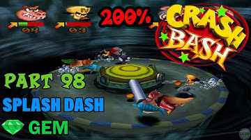 Crash Bash - 200% Walkthrough - Part 98: Splash Dash (Gem Challenge) - 1080p 60 fps