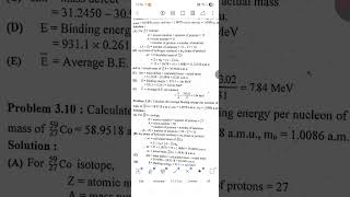 TYBSc Physical Chemistry II - Calculate the Mass Defect, Binding Energy and Average binding energy