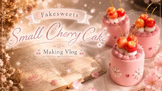 フェイクスイーツ　サクランボケーキ 制作記録】粘土でさくらんぼの小さなケーキを作る - YouTube