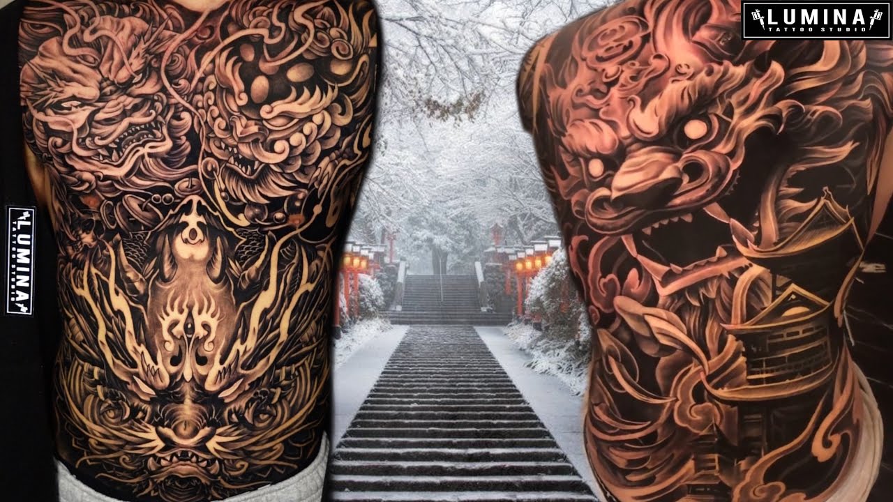 2 BACK WITH JAPANESE STYLE TATTOO - FULL BACK TATTOO - YouTube