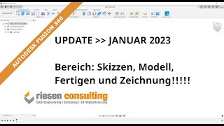 Autodesk Fusion 360 - Neues Update Januar 2023 - Deutsch Tutorial Schulung