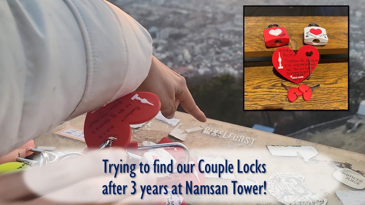 Finding our Couple Locks after 3 years at Namsan Tower!