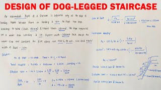 Dog Legged Staircase | Design Of Dog Legged Staircase | English | IS 456:2000 | Limit State Method |