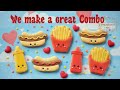 Cute Valentine Cookies ~ We make a great Combo! Kawaii Hotdogs, Fries &amp; Sauce Cookies