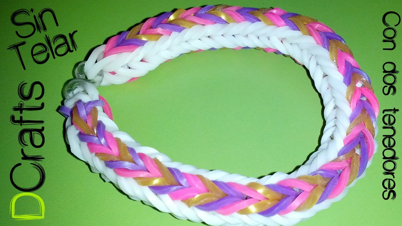 COMO HACER PULSERA DE GOMITAS MODELO 
