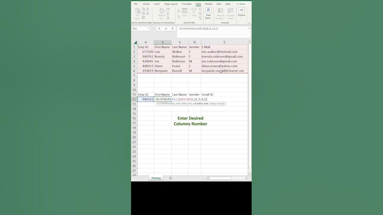 Excel VLOOKUP to return multiple columns shorts YouTube
