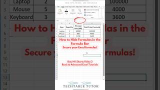 How to Hide Formulas in the Formula Bar: Excel Tutorial Day 14, Video 3 #excel #exceltutorial