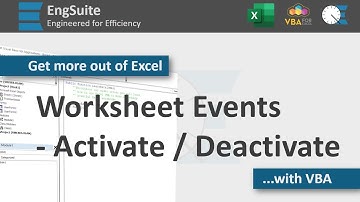 Worksheet Activate and Deactivate Event Handlers - Excel VBA