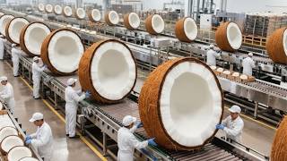 Inside the Largest China Coconut Factory | Full Coconut Milk Process