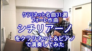 【クラリネット名曲31選より】フォーレ作曲「シチリアーナ」を演奏してみた（氷菓BGM） Gabriel Fauré - Sicilienne, for clarinet & piano, Op. 78