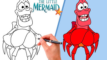 How To Draw SEBASTIAN from The Little Mermaid | SUPER EASY DISNEY DRAWING