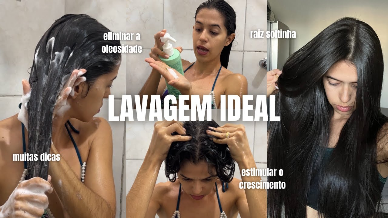 Como lavar o cabelo do jeito CERTO pra eliminar Oleosidade e Estimular o Crescimento